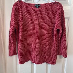 LRL Lauren Jeans Co Ralph Lauren Knit Sweater Pink Boat Neck Size M